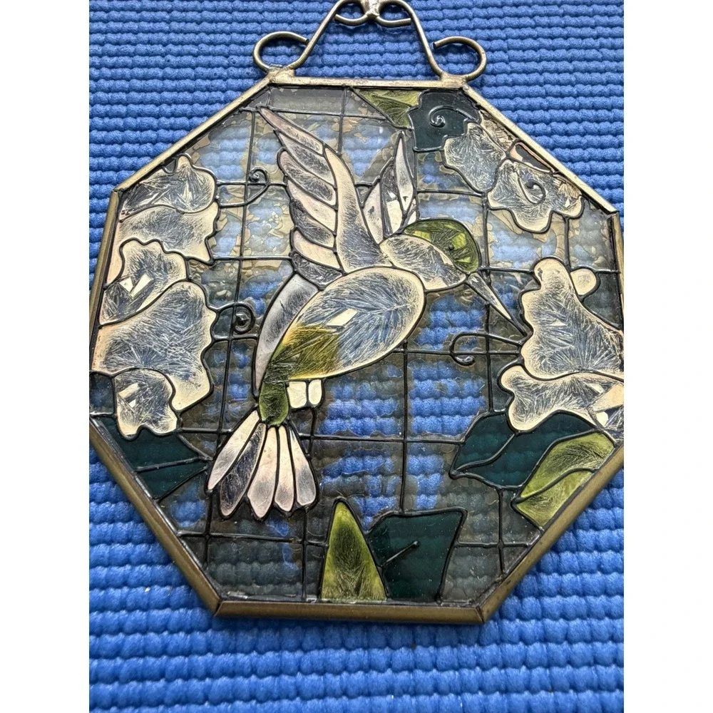 Set of 4 Stained Glass Hanging Panels – Butterfly & Hummingbird & unicorn